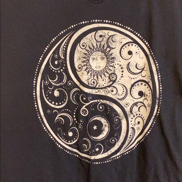 Navy ying yang sun&moon small - Picture 2 of 4